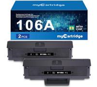MYCARTRIDGE Toner hp 106A Sostituzione per toner 106A per toner hp laser mfp 137fnw Compatibili per HP Laser 107a 107w 107r per MFP 137fnw 137fwg 135w 135a 135r 135wg (2 Nero, con Chip)