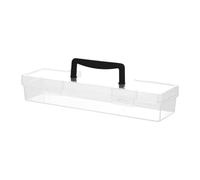 MYCENSE Cassetta degli attrezzi trasparente con manico, contenitore portatile per il trasporto antipolvere, organizer per attrezzi da viaggio, colore nero, 33,3 x 9,3 x 6 cm