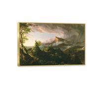 MYCGGDGH Cole Thomas il corso dell'Impero The Savage State 1836 Poster paesaggio dipinto stampato su tela per camera da letto Office di soggiorno decorazioni da parete 30x20cm(12x8in) incorniciata