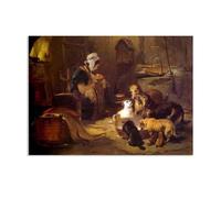 MYCGGDGH Edwin Landseer Stampa su tela Una colazione delle Highland poster Riproduzioni di Quadri su Tela Quadri Moderni soggiorno animali70x50cm(28x20in) Senza cornice