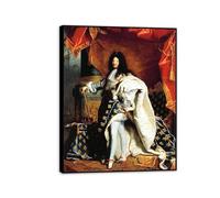 MYCGGDGH Hyacinthe Rigo Louis xiv of_france Poster Ritratto Poster Illustrazione storica e culturale per soggiorno Ufficio Aula Parete Decorazione 40x30cm(16x12in) Cornice nera