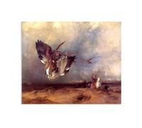 MYCGGDGH Quadro Famoso su Tela Edwin Landseer Falco nel tempo vecchio Poster e Stampe Riproduzione Quadri su Tela Arte Murale Per Soggiorno Decorazione Parete Regalo65x50cm(26x19in) Senza cornice