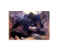 MYCGGDGH Quadro Famoso su Tela Edwin Landseer Il nido dell'aquila Poster e Stampe Riproduzione Quadri su Tela Arte Murale Per Soggiorno Decorazione Parete Regalo70x50cm(28x20in) Senza cornice