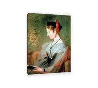 MYCGGDGH Quadro Famoso su Tela Edwin Landseer Ritratto di Elizabeth Wells Poster e Stampe Riproduzione Quadri su Tela Arte Murale Per Soggiorno Decorazione Parete Regalo42x30cm(17x12in) Con cornice