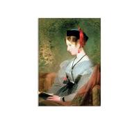 MYCGGDGH Quadro Famoso su Tela Edwin Landseer Ritratto di Elizabeth Wells Poster e Stampe Riproduzione Quadri su Tela Arte Murale Per Soggiorno Decorazione Parete Regalo42x30cm(17x12in) Senza cornice