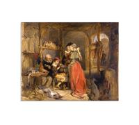 MYCGGDGH Quadro Famoso su Tela Edwin Landseer Una visita al falconiere Poster e Stampe Riproduzione Quadri su Tela Arte Murale Per Soggiorno Decorazione Parete Regalo50x40cm(20x16in) Senza cornice