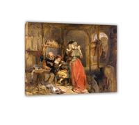 MYCGGDGH Quadro Famoso su Tela Edwin Landseer Una visita al falconiere Poster e Stampe Riproduzione Quadri su Tela Arte Murale Per Soggiorno Decorazione Parete Regalo80x60cm(31x24in) Con cornice