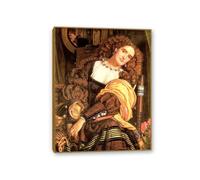 MYCGGDGH William Holman Hunt Poster Il Dolce Far Niente Stampa su Tela Riproduzione Quadri Famosi su Tela Stampe da Parete Moderne Soggiorno40x30cm(16x12in) Cornice in teak