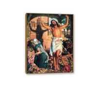 MYCGGDGH William Holman Hunt Poster L'ombra della morte Stampa su Tela Riproduzione Quadri Famosi su Tela Stampe da Parete Moderne Soggiorno90x70cm(36x28in) Cornice in teak