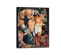 MYCGGDGH William Holman Hunt Poster L'ombra della morte Stampa su Tela Riproduzione Quadri Famosi su Tela Stampe da Parete Moderne Soggiorno50x40cm(20x16in) Cornice nera