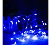 myCozyLite Catena di Luci a LED, con Filo di Rame, 50 micro LED Blu, Funzionamento a Batteria, con più Modalità, per Interni ed Esterni