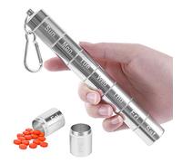 MYCreator, portapillole settimanale portatile in lega d'alluminio, organizzatore per medicine da viaggio, 7 scomparti, impermeabile