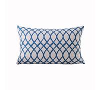Mydecordealer Classic Cuscino Decorativo, Cotone, Blu/Bianco, Taglia Unica