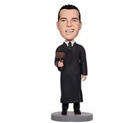 mydedor Bambola personalizzata Bobble-Heads Figurine personalizzata, Giudici maschi Testa Bobble personalizzata, Figure di testa Bobble Handmade Regalo di scultura personalizzato per l'uomo