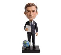 mydedor Statuetta 3D Bobblehead personalizzata da Photo Bobbleheads Maschio News Anchor Figurine con Globe Script Regalo Giornalista Personalizzato Emittente Ufficio Casa Scrivania Da Collezione