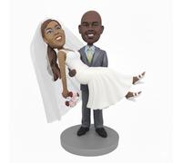 mydedor Statuette bobble-Heads personalizzate, coppia di nozze in abito da sposa con teste bobble personalizzate, regalo di scultura personalizzata fatta a mano per coppia.