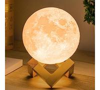 Mydethun 12cm Moon lampada luna luce notturna per bambini regalo per donne di ricarica USB touch control e luminosità due tono bianco caldo e freddo