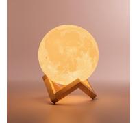 Mydethun 15cm Moon lampada luna luce notturna per bambini regalo per donne di ricarica USB touch control e luminosità due tono bianco caldo e freddo