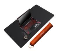 Mydours Tappetino da scrivania in pelle PU, grande cuscinetto 90x60cm, protettore di accessori su entrambi i lati, impermeabile e facile da pulire, per la scrittura in ufficio a casa (nero)