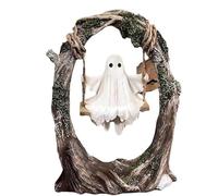 MYDZSI Ghost on a Tree Swing - Swinging Shadows,Ghost on a Swing Decoration,Funny Ghost Tree Swing Decor, for Desktop Bookshelf Garden Patio Lawn Halloween Decor