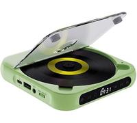 MYDZSI Lettore CD Portatile, Riproduzione Wireless e cablata, Altoparlanti integrati, Mini Lettori CD Ricaricabili for Viaggi, casa, Auto(Green)