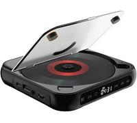 MYDZSI Lettore CD Portatile, Riproduzione Wireless e cablata, Altoparlanti integrati, Mini Lettori CD Ricaricabili for Viaggi, casa, Auto(Black)