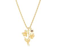 MYEARS Collana da donna con nome personalizzato con ciondolo rotondo a forma di disco placcato in oro 14 carati, catenina delicata semplice, Metallo, Zirconia cubica