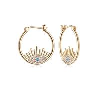 MYEARS Orecchini a cerchio da donna, in oro 14 carati, ipoallergenici, gioielli quotidiani, One Size, Ottone Metallo Oro giallo, Zirconia cubica
