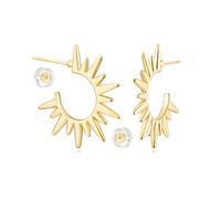 MYEARS Orecchini a cerchio in oro semi-aperto, 14 carati, piccoli, bohémien, da spiaggia, semplici, delicati, fatti a mano, ipoallergenici, idea regalo, One Size, Ottone Metallo Oro Giallo, Nessuna