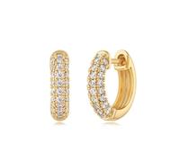 MYEARS Orecchini da donna in oro Huggie Hoop Ear Cuff 14 K piccoli gioielli ipoallergenici per tutti i giorni, One Size, Ottone Metallo Oro giallo, Zirconia cubica