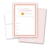 MyExpression.com 24 inviti per baby shower a forma di zucca a zig zag (rosa)