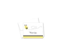 MyExpression.com 50 Cnt Adorable Bee Flying Heart Shape Thank You Card