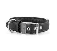 MyFamily Collare per Cane Regolabile in Fibra Sintetica Italiana Made in Italy, Finiture Metalliche in Argento Antico, Confortevole e Resistente, Fatto a Mano, Collezione Bilbao