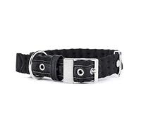 MyFamily Collare per Cane Regolabile in Nylon di Alta Qualità Made in Italy, Finiture Metalliche in Bronzo Bianco, Confortevole e Resistente, Fatto a Mano, Collezione Milano