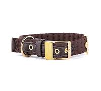 MyFamily Collare per Cane Regolabile in Nylon di Alta Qualità Made in Italy, Finiture Metalliche Placcate Oro 24K, Confortevole e Resistente, Fatto a Mano, Collezione Milano