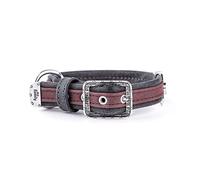MyFamily Collare per Cane Regolabile in Similpelle Italiana Made in Italy, Finiture Metalliche in Argento Antico, Confortevole e Resistente, Fatto a Mano, Collezione London