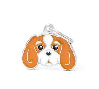 MyFamily Medaglietta per Cane Personalizzata, A Forma di Cavalier King Blenheim, Targhetta Cane con Incisione Gratis, Smaltata a Mano in Metallo, Collezione Friends
