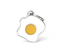 MyFamily Medaglietta per Cane Personalizzata Egg, Targhetta Cane con Incisione Gratis, Made in Italy Smaltata a Mano in Metallo, Collezione Food