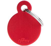 MyFamily Medaglietta per Cani e Gatti Personalizzabile Cerchio Basic Alluminio Rosso S