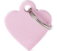 MyFamily Medaglietta per Cani e Gatti Personalizzabile Cuore Basic Alluminio Rosa S