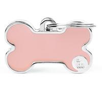 MyFamily Medaglietta per Cani Personalizzabile Osso Basic Handmade Rosa S