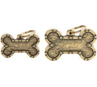 MyFamily Medaglietta per Cani Personalizzabile Osso Strong Futuristico Bronx Ottone Inglese XL