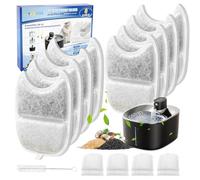 MyfatBOSS YPD-C004 - 8 filtri per fontana per gatti da 135 FL oz/4L, senza fili, con rilevatore di movimento, filtro di ricambio per fontana d'acqua per animali domestici