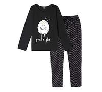 MyFav Pigiama da donna, a maniche lunghe, pigiama da notte, set da pigiama, pecora, S