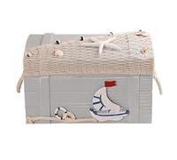 MYFAVORITES Scrigno del tesoro in legno dal design estivo (lunghezza 34 x 24 x 21 cm)