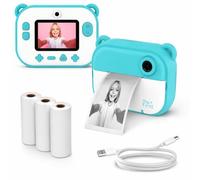 myFirst Camera Insta 2, Fotocamera a Stampa Istantanea per Bambini, 12 MP, Video Full HD, Schermo IPS da 2", Scheda Micro SD fino a 32 GB non Inclusa, Blu