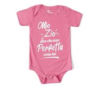 MyFirstwo Body Neonata Zio Divertente, Perfetta Come lo Zio, Tutina Manica Corta Bimba 100% Cotone Morbido e Traspirante, Simpatica Idea Regalo Baby Shower 0-6 mesi