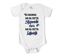 MyFirstwo Body Neonato Divertente Manica Corta, Mamma mi ha Fatta Stupenda Papà mi ha Fatta Interista, Tutina Bimba 100% Cotone Morbido Simpatica Idea Regalo Baby Shower 18-24 mesi