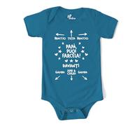 MyFirstwo Body Neonato Divertenti Papà a Manica Corta - Papà Puoi Farcela - Tutina Bimbo Unisex per la Festa del Papà 100% Cotone Morbido e Traspirante - Simpatica Idea Regalo Baby Shower 6-12 mesi