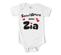 MyFirstwo Body Neonato Sono l'Amore della Zia - Tutina Manica Corta 100% Cotone Morbido e Traspirante, Simpatica Idea Regalo Bimba Maschio e Femmina Baby Shower 0-6 mesi